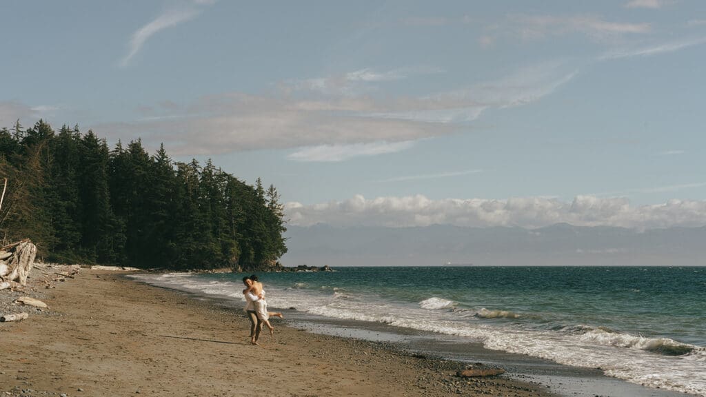 engagement photoshoot vancouver taken at french beach park 