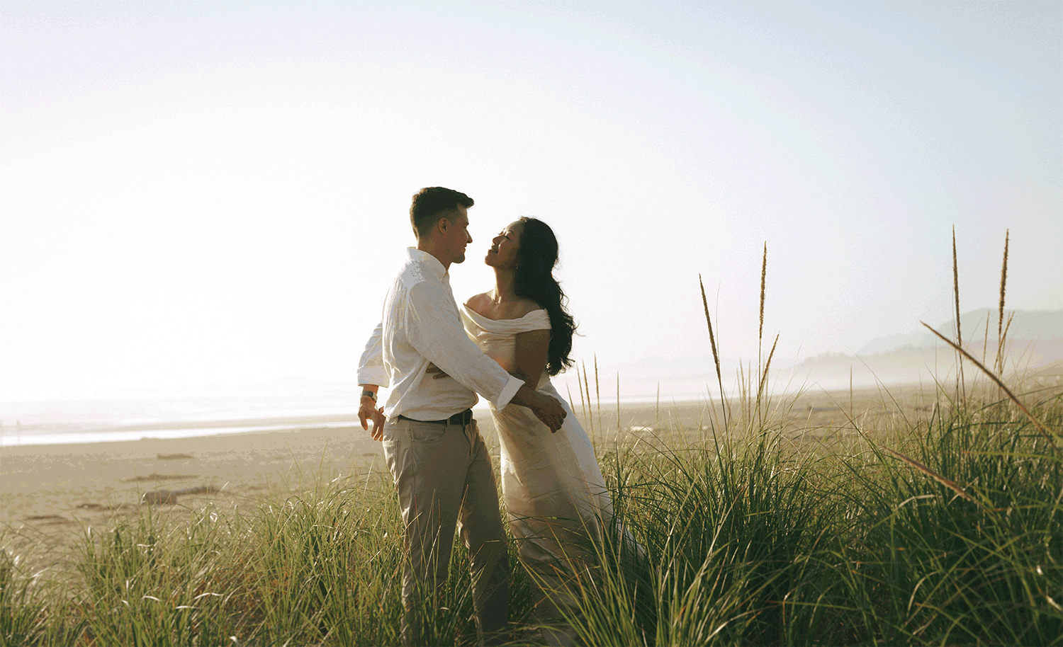 A couple kiss in a GIF captured during engagement sessions vancouver island