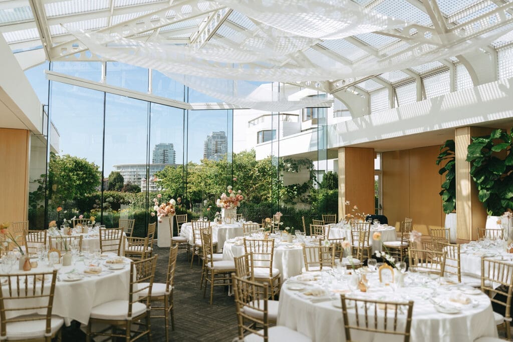 The reception area is photographed at an inn at laurel point wedding
